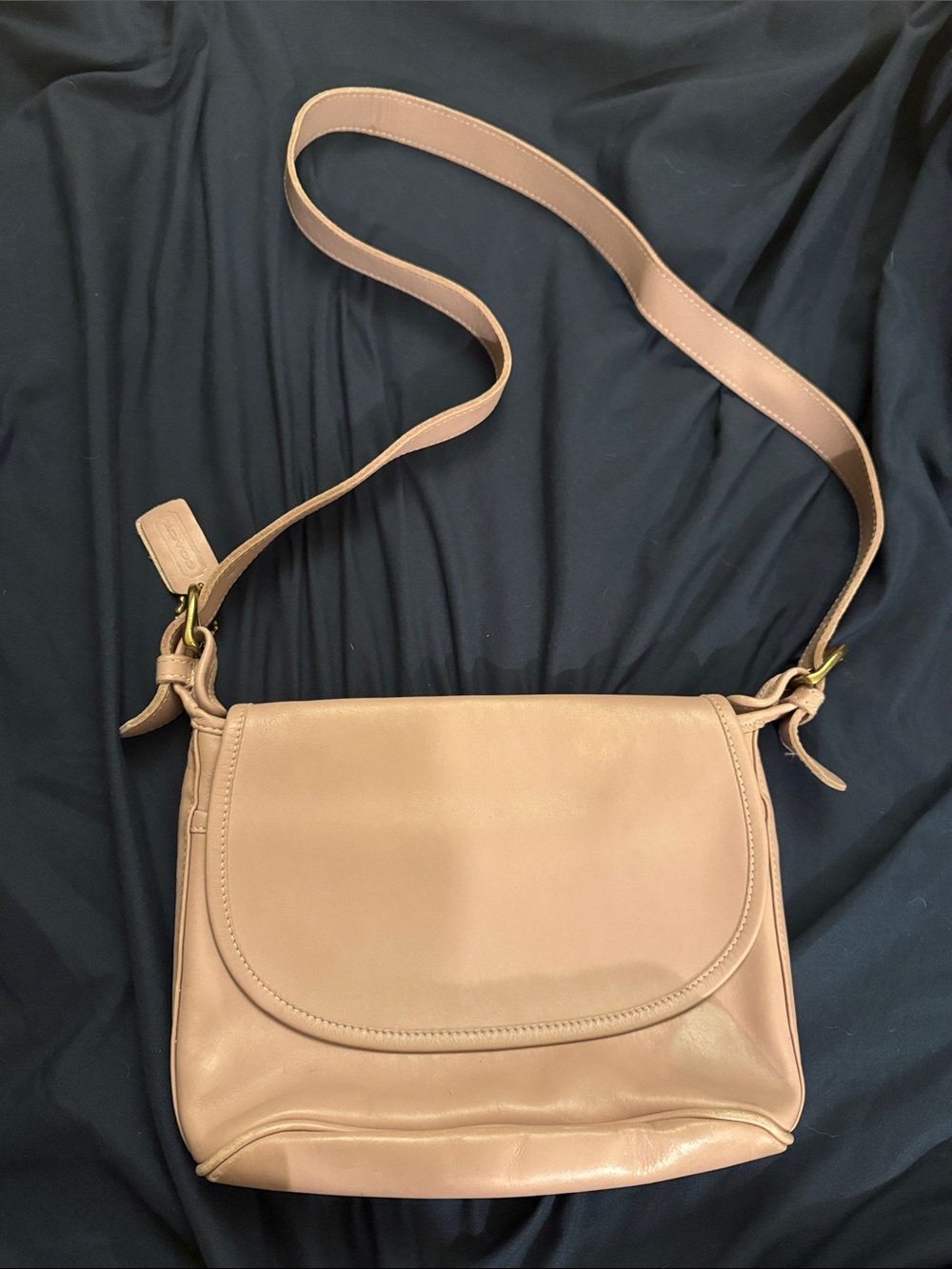 Vintage Coach Saddle Flap Crossbody — Blush Leather 🤎 Made in USA
